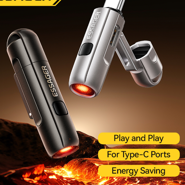 Essager USB C Lighter with Air Blower Portable Windproof Camping Tool