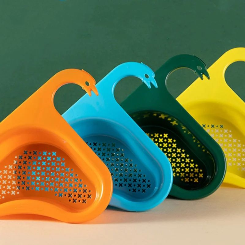 SwanClip No-Drill Sink Drain Basket – Multifunction Fruit & Vegetable Strainer
