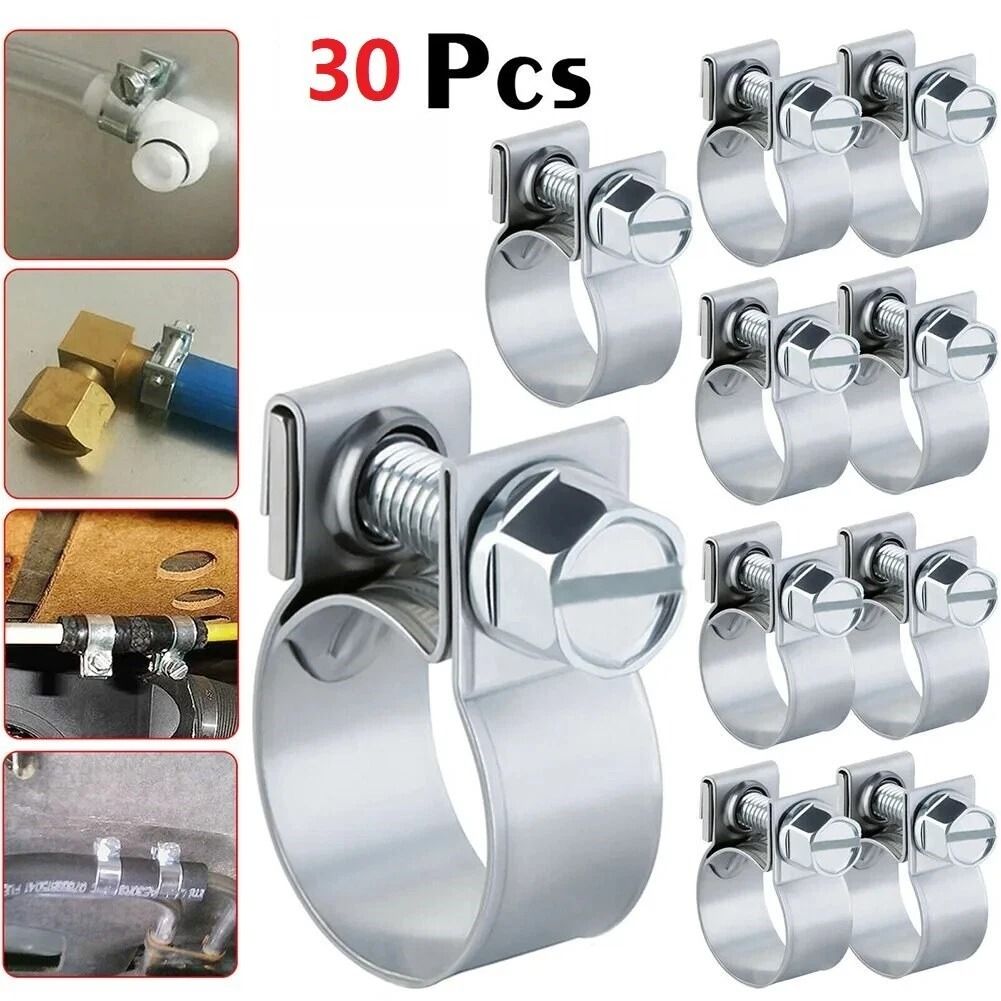 NEW Gas Line Hose Clamps, Fuel Injection Clip Pipe Clamp