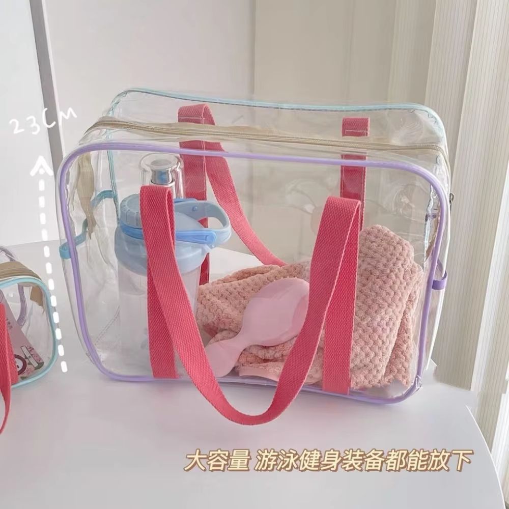 Large Transparent PVC Jelly Beach Bag Waterproof Outdoor Tote
