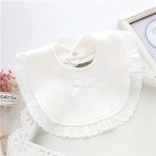 Lawadka Princess Lace Bow 100% Cotton Baby Bibs & Saliva Towels