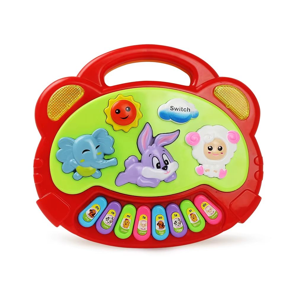 Kids Cartoon Piano Keyboard Game – Animal Sounds Flashing Lights Educational Instrument Toy