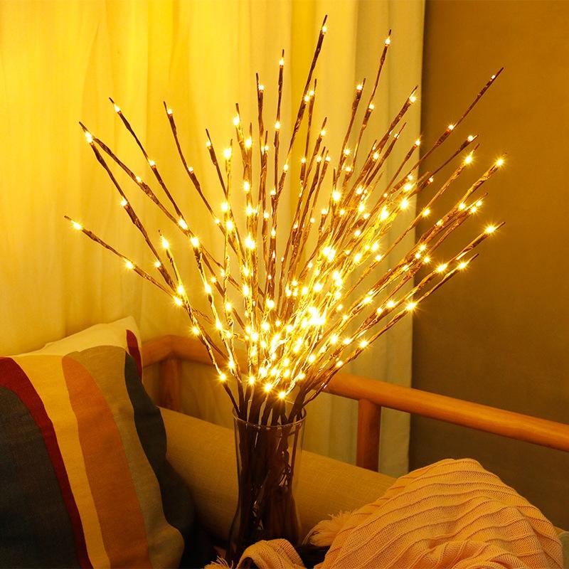 LED Willow Branch Light Decorative Battery Operated Tree Lamp for Home Holiday Decor