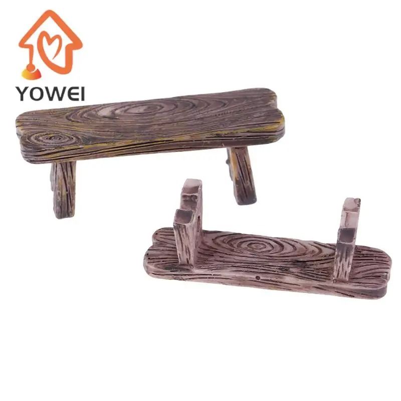 Mini Wooden Bench Set for Fairy Garden and Dollhouse Decoration