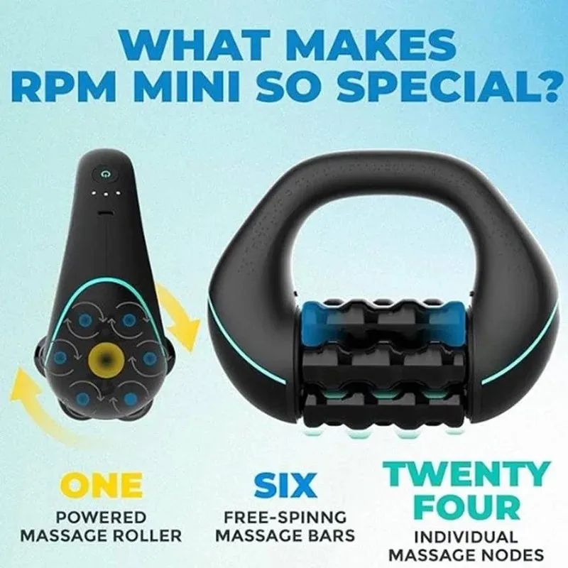 Rechargeable Muscle Massage Gun with Roller Wheel