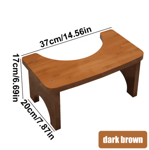 Bamboo Toilet Stool for Adults – Curved Squat Potty Stool, Portable Constipation Relief Helper
