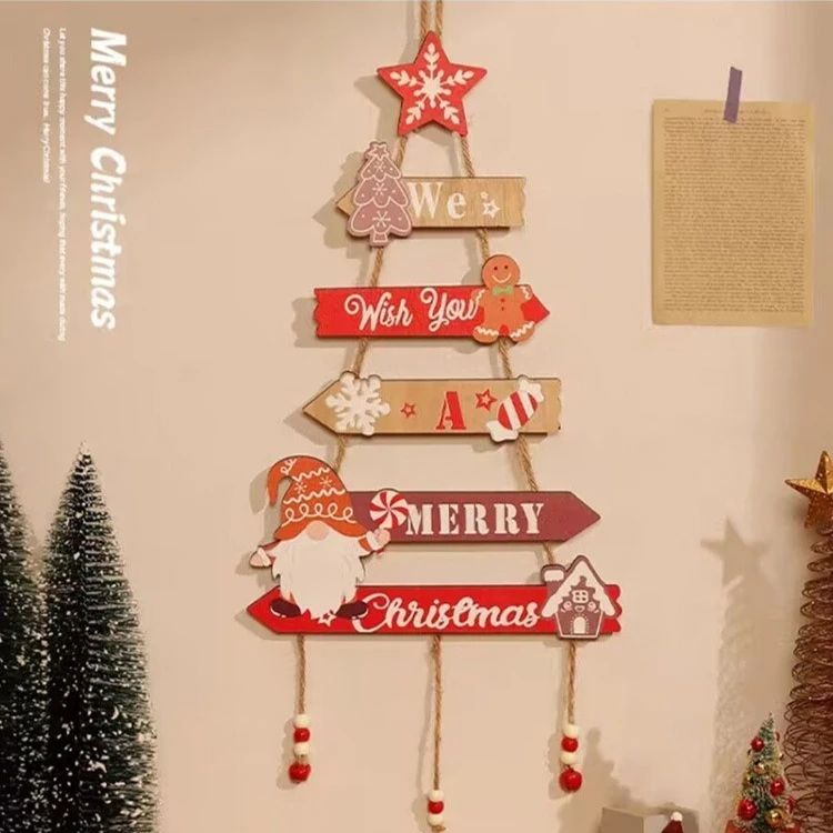Christmas Wooden Hanging Ornament Merry Christmas Tree Pendant