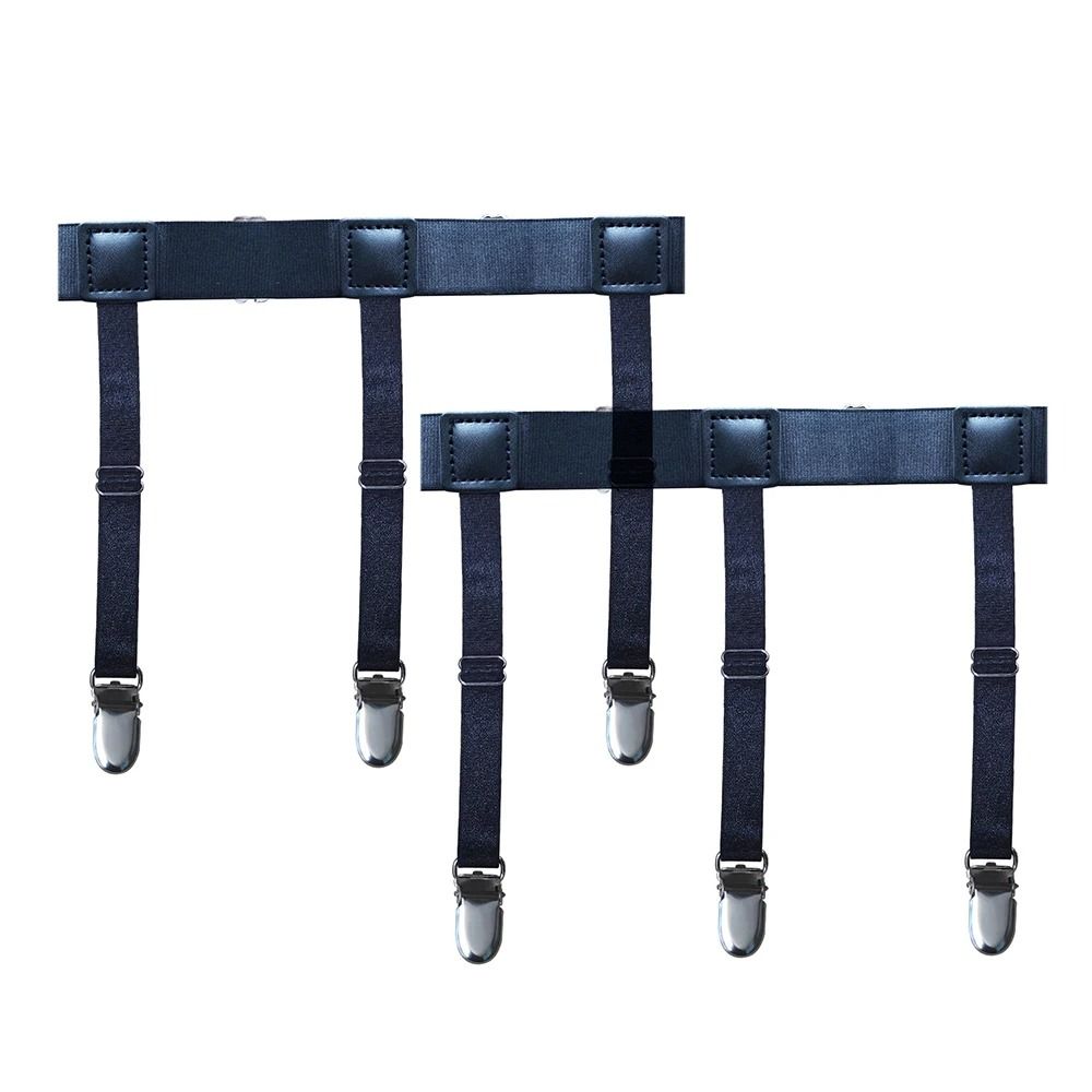 Mens Adjustable Shirt Stays – Elastic Non-Slip Garters to Keep Shirts Neat and Tucked All Day