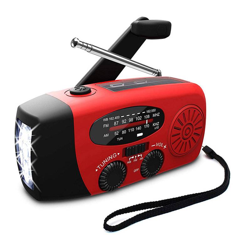 Solar Hand Crank Emergency Weather Radio with Flashlight & Power Bank