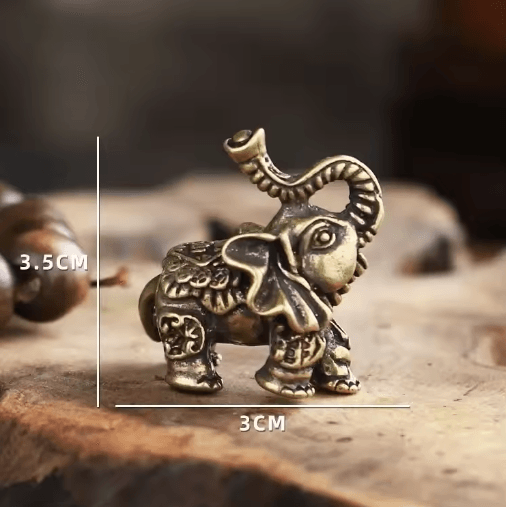 Brass Elephant Figurine – Auspicious Mini Elephant Decor for Home & Office