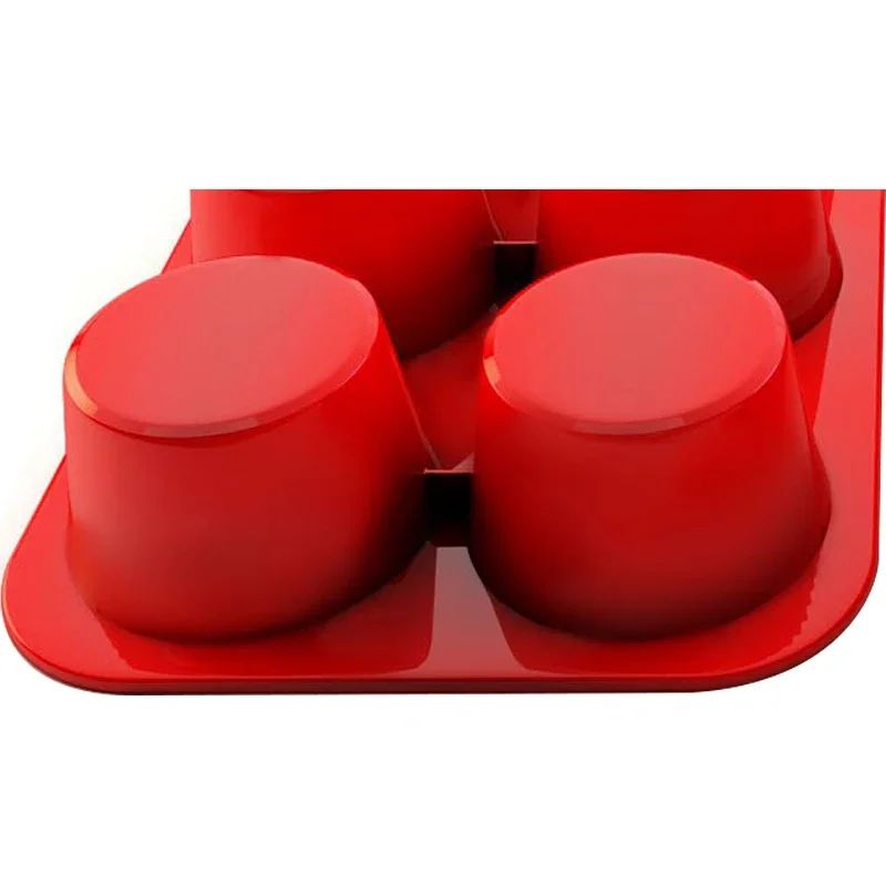 6 Cup Silicone Jumbo Muffin Pan Large Cupcake and Popover Baking Tray