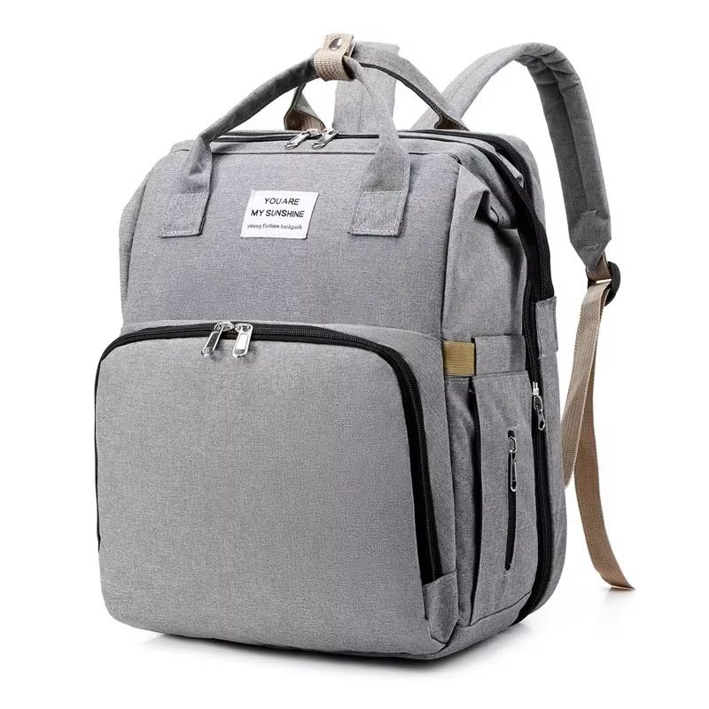 MamaEase Large Capacity Mommy Diaper Backpack with Baby Bed & Changing Mat