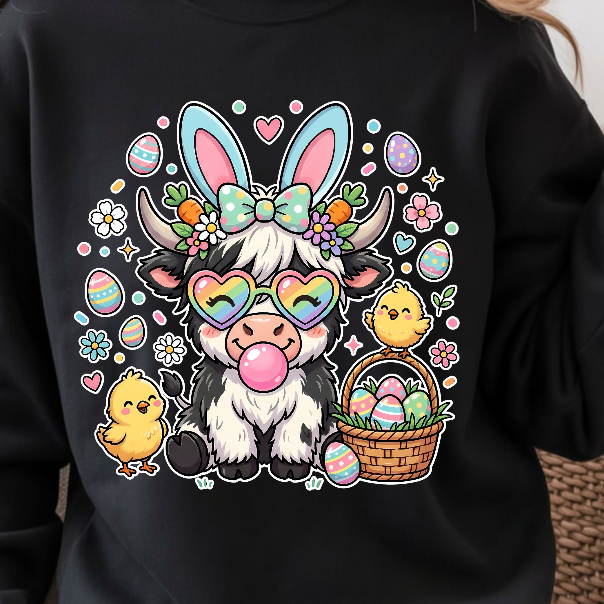 Highland Easter Cow Shirt, Easter Cow T-Shirt, Cute Easter Cow Tee