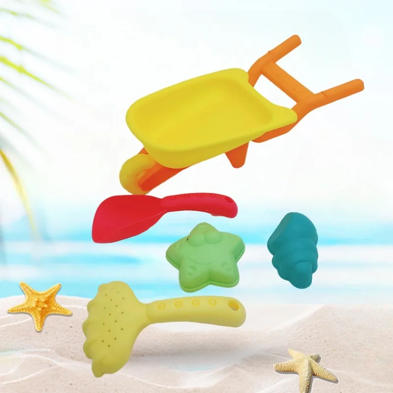Kids Beach Sand Toy Set with Shovel and Molds for Sandbox and Snow Play