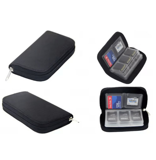 22 Slot Memory Card Storage Case Protective Wallet for SD Micro SD and CF Cards