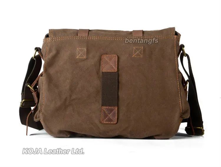 I AM LEGEND Canvas and Genuine Leather Men's Messenger Bag