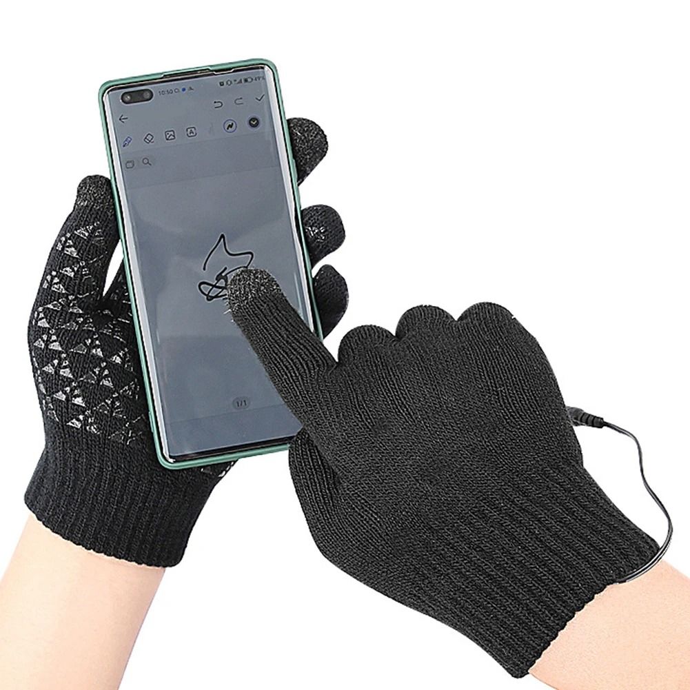 ThermaKnit USB Heated Gloves Full Finger Touch Screen Winter Gloves