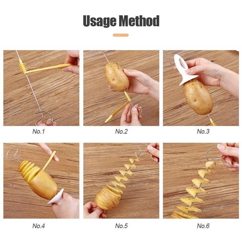 Whirlwind Potato Spiral Cutter – Potato Tower Maker & Vegetable Spiral Slicer | Creative Kitchen Gadget