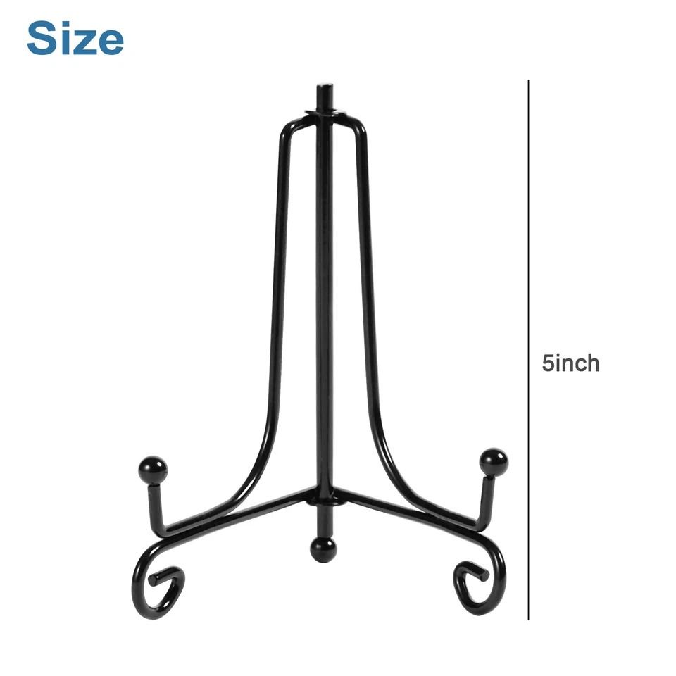 Iron Display Stand Classic Plate Holder, Photo Frame Rack Adjustable, Anti Slip