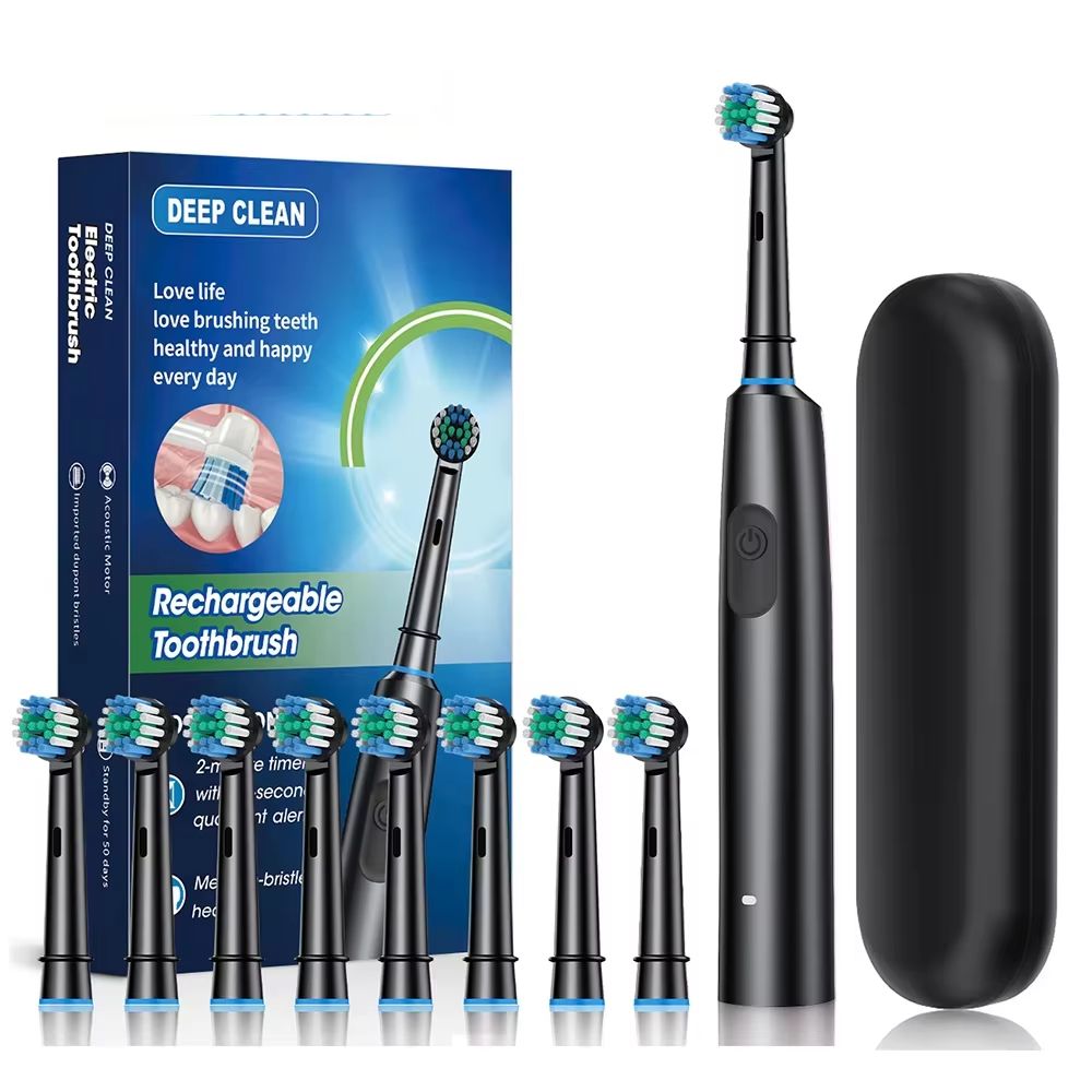 SmartSpin Pro Rechargeable Electric Toothbrush with Rotary Cleaning Power