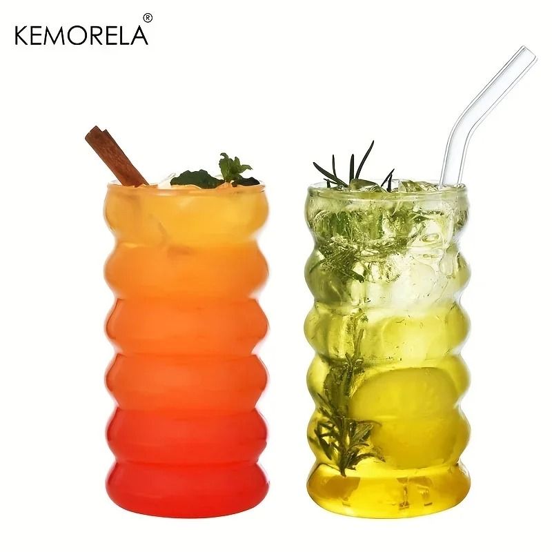 Creative Transparent Ripple Mug – High-Performance Heat-Resistant Glass Tumbler for Coffee, Tea, & Juice
