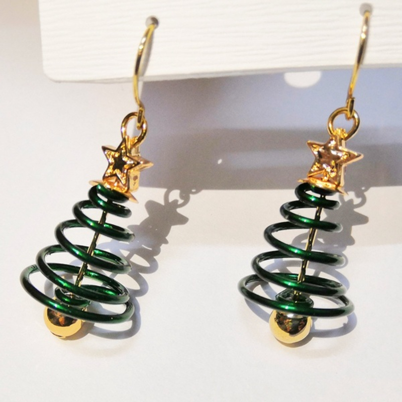Creative Personalized Girl Gifts, Christmas Tree Star Pendant Earrings Women, Christmas Series Simple Advanced Rotating