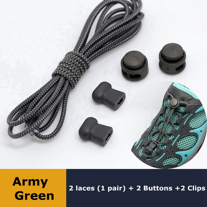 Elastic No Tie Shoelaces, Quick Rubber, Sneakers, Lazy Laces, Round Shoestrings, Stretching Lock