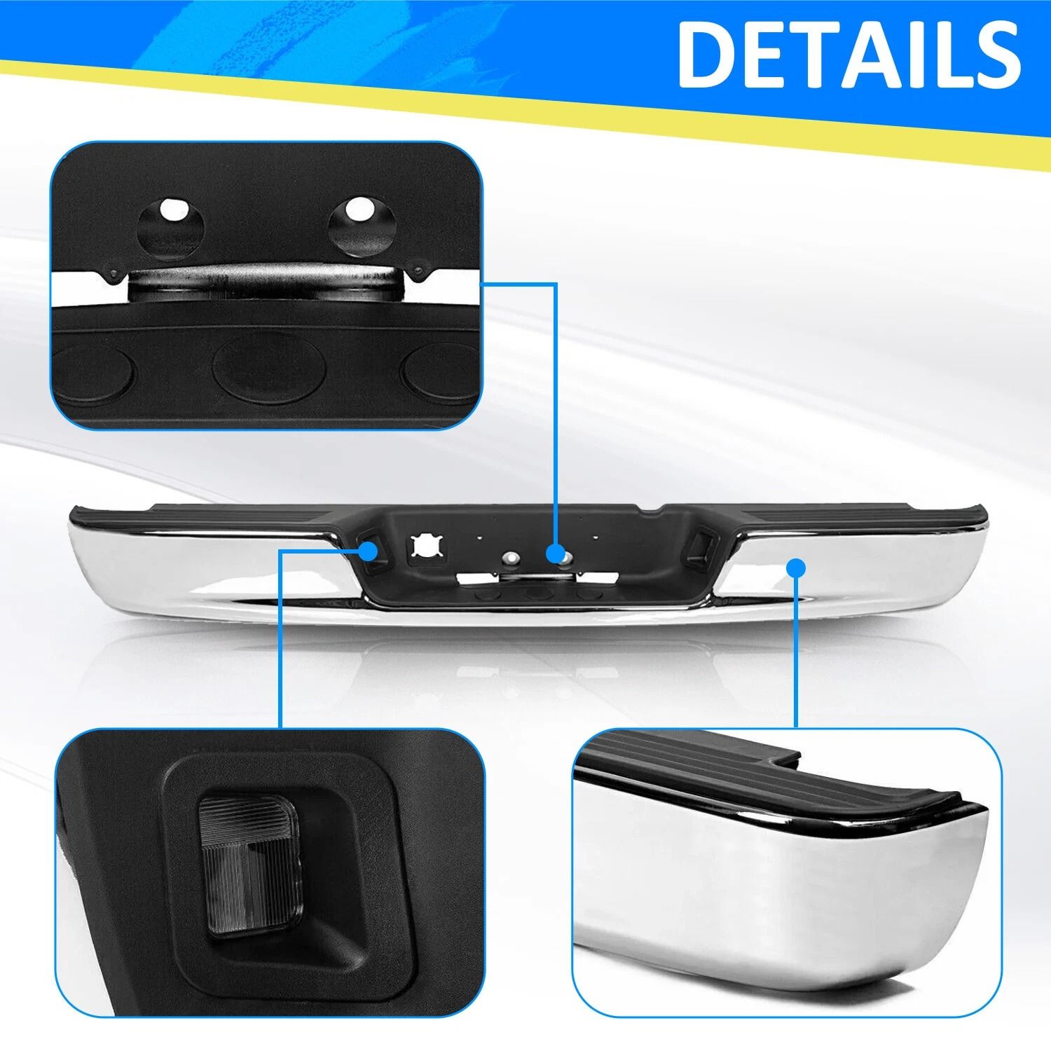 04-08 Dodge RAM 1500 2500 3500 HD Chrome Rear Step Bumper Assembly Heavy-Duty Steel Replacement