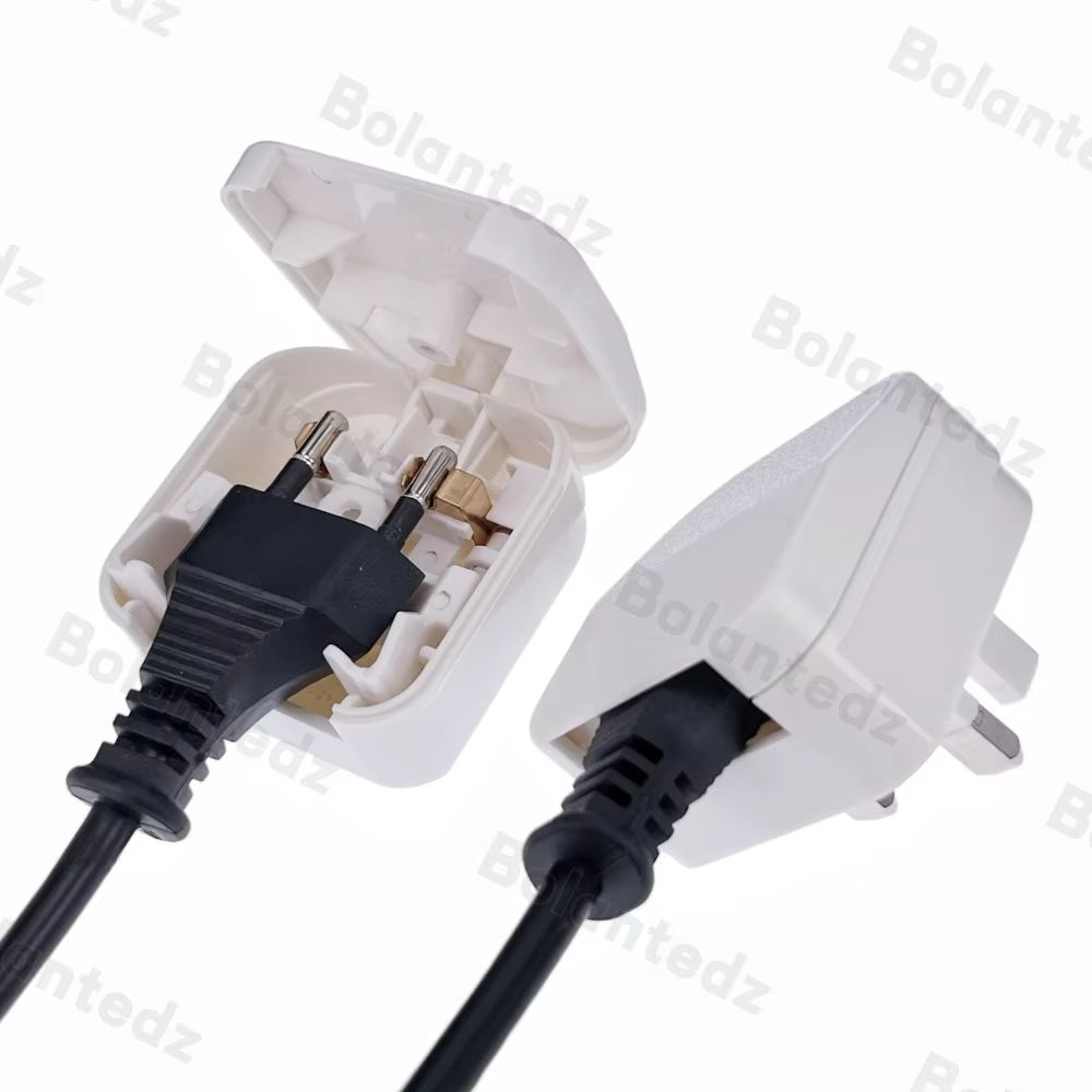 European to UK Travel Power Adapter – British Plug Adapter with 5A Fuse for AC Charger, Sockets & Power Cords