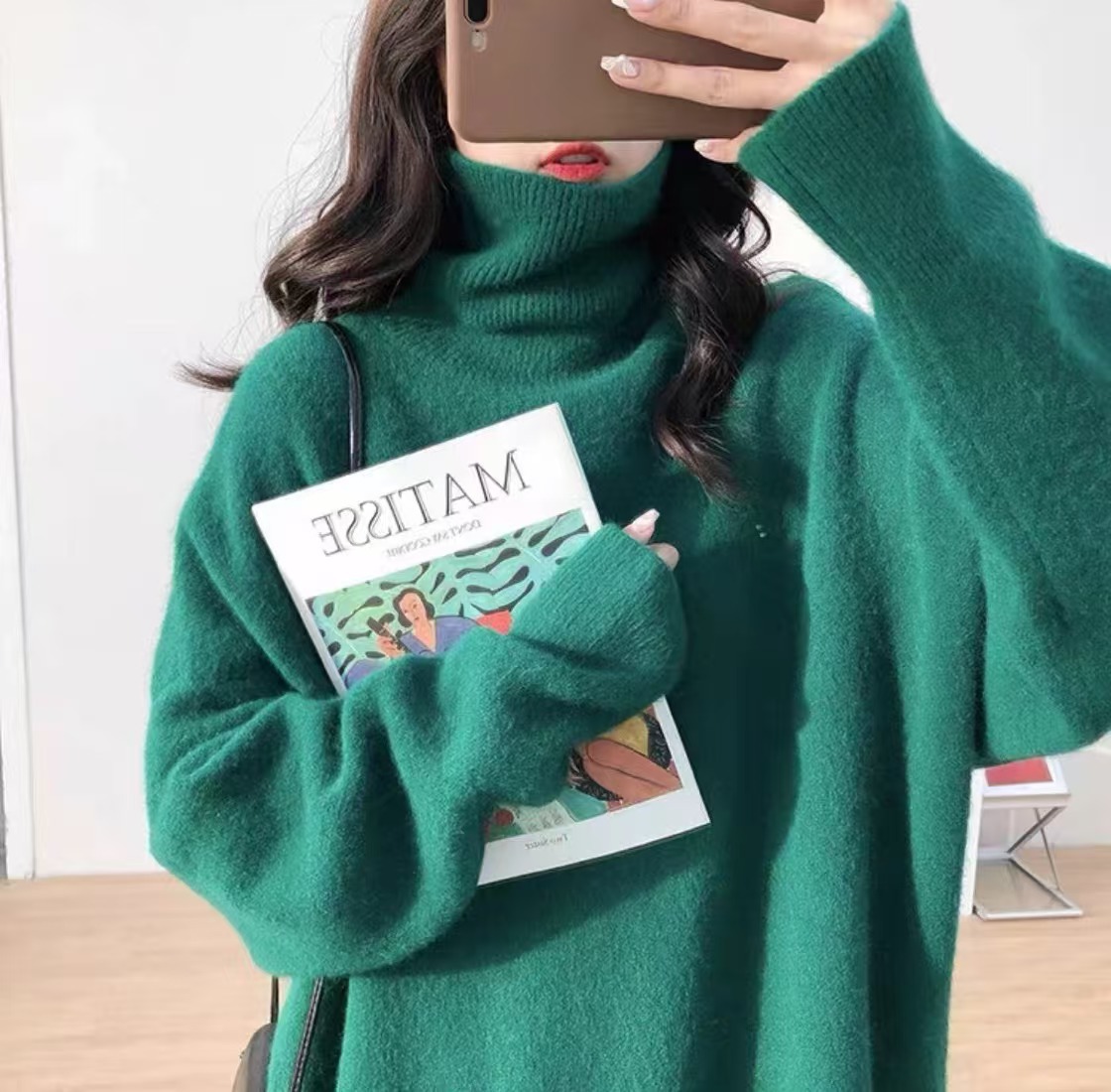Thickened Loose Knitted Sweater High Collar Lazy Style Base Shirt Outerwear Autumn Winter Fashion Casual Comfortable