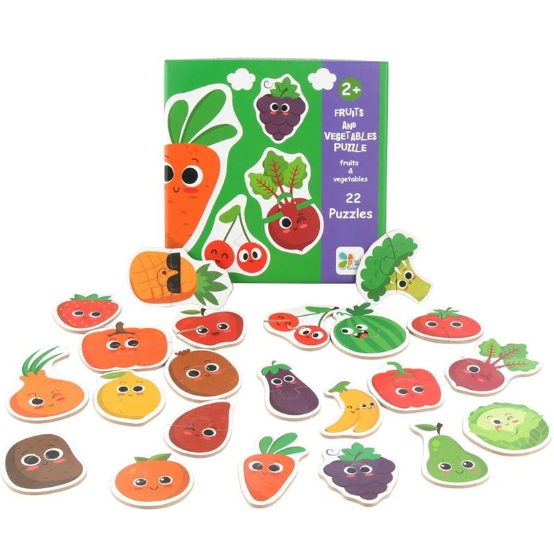 Kids Wooden Jigsaw Puzzle Matching Game Early Learning Educational Toy