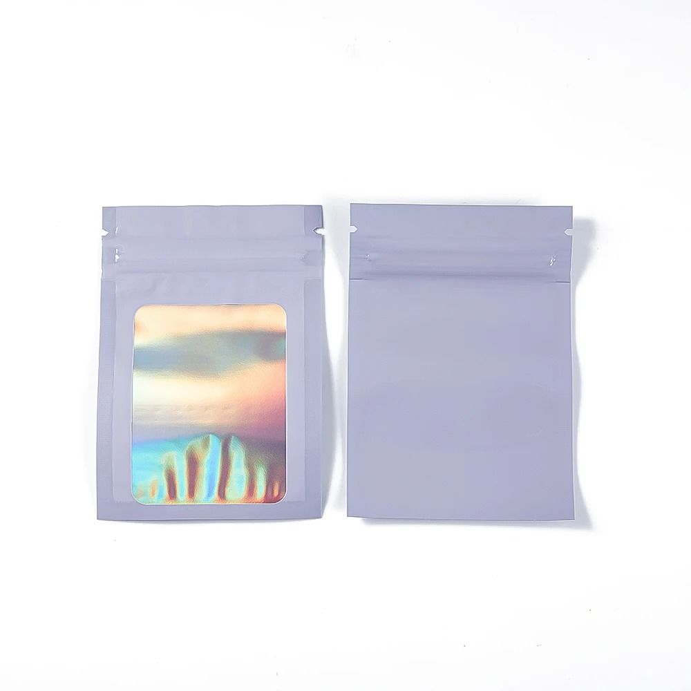 Holographic Laser Mylar Bags – 50 Pcs Smell-Proof Zip Lock Pouches