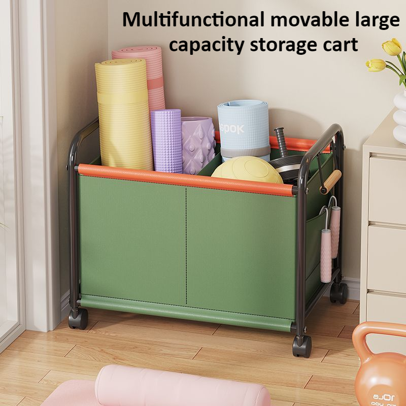 Sundries Storage Box with Four-Wheels, Toy Storage Basket, Large Capacity Trolley for Bedroom, University Dormitory and
