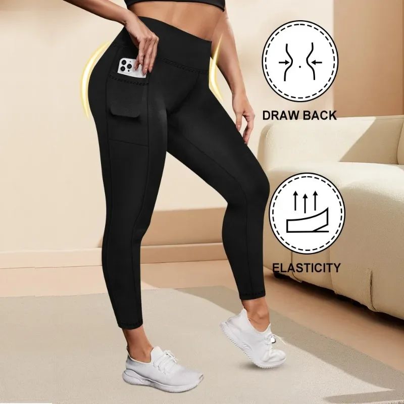 Women's High-Waisted Plus Size Butt-Lifting Yoga Leggings with Pockets – High Stretch Workout & Running Activewear