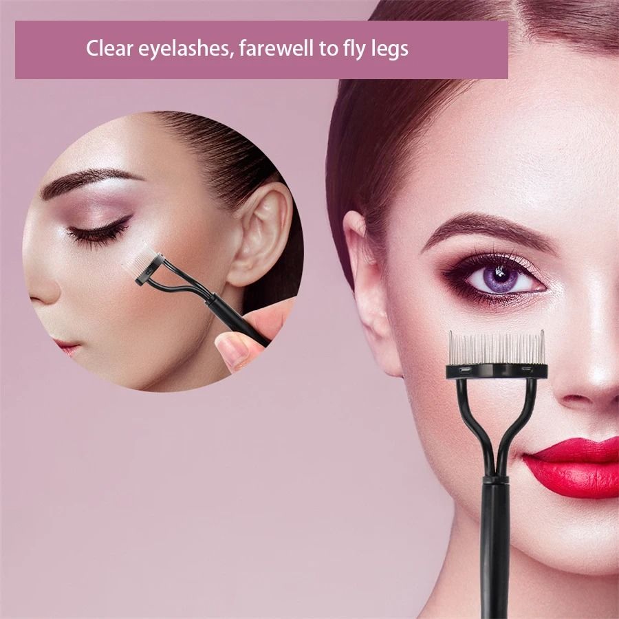Eyelash Curler and Brow Grooming Set Dual Color Handle with Lash Assistant Tools