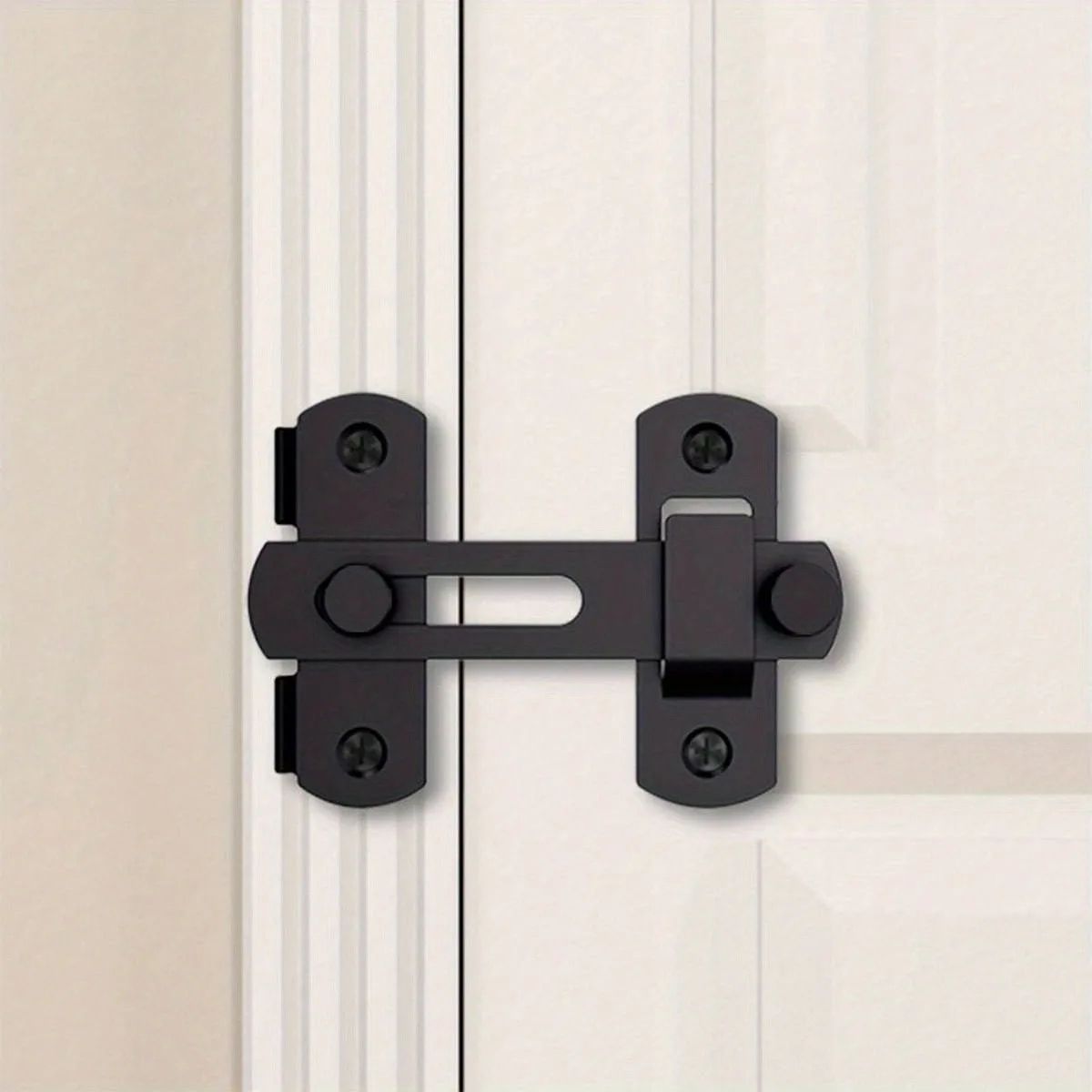 Stainless Steel Barn Door Lock - Sliding Door Latch with 0°/180° Flip for Bathrooms, Garages & Pet Doors