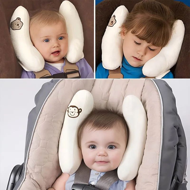 Infant Head & Neck Support Pillow for Car Seat & Stroller – Adjustable Baby Safety Sleeping Cushion