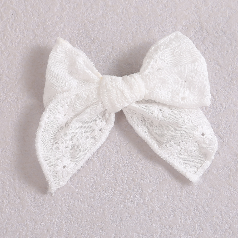 Baby Girl Hair Clips White Lace Bow Headwear Toddler Pin Hairpin