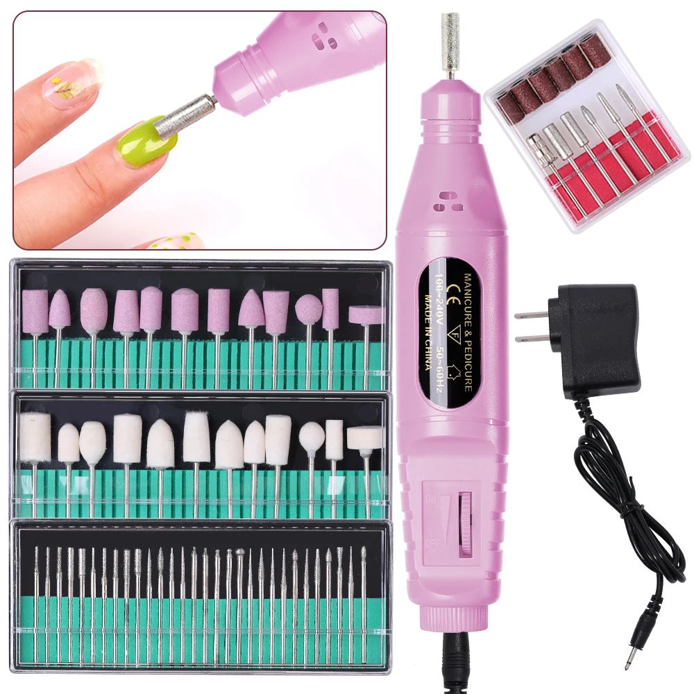 LINMANDA 6-in-1 Portable Electric Nail Drill Kit for Manicure and Pedicure