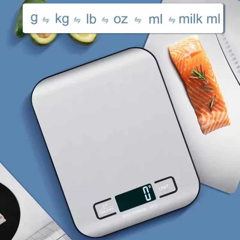 Stainless Steel Digital Kitchen Scale with LED Display, Electronic Weighing Scale for Food, Jewelry, Baking, and Snacks