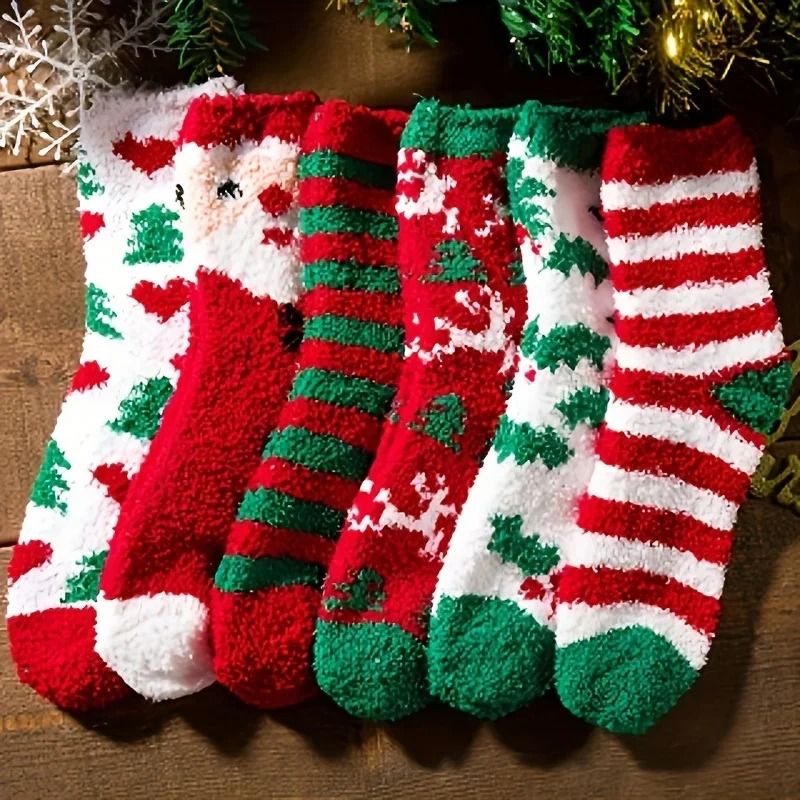 Women Christmas Cold Resistant Warm Home Soft Floor Socks