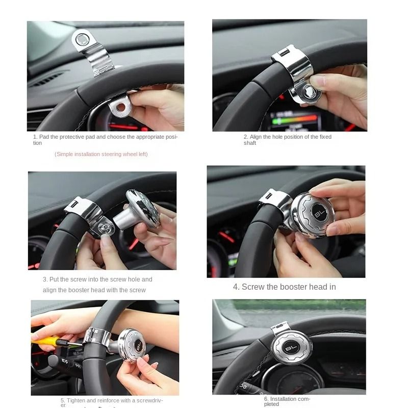 Car Steering Wheel Booster Knob with Spinner Handle Universal Fit