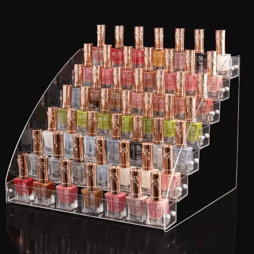 Clear Acrylic Multi-Layer Nail Polish Display Stand with Drawer