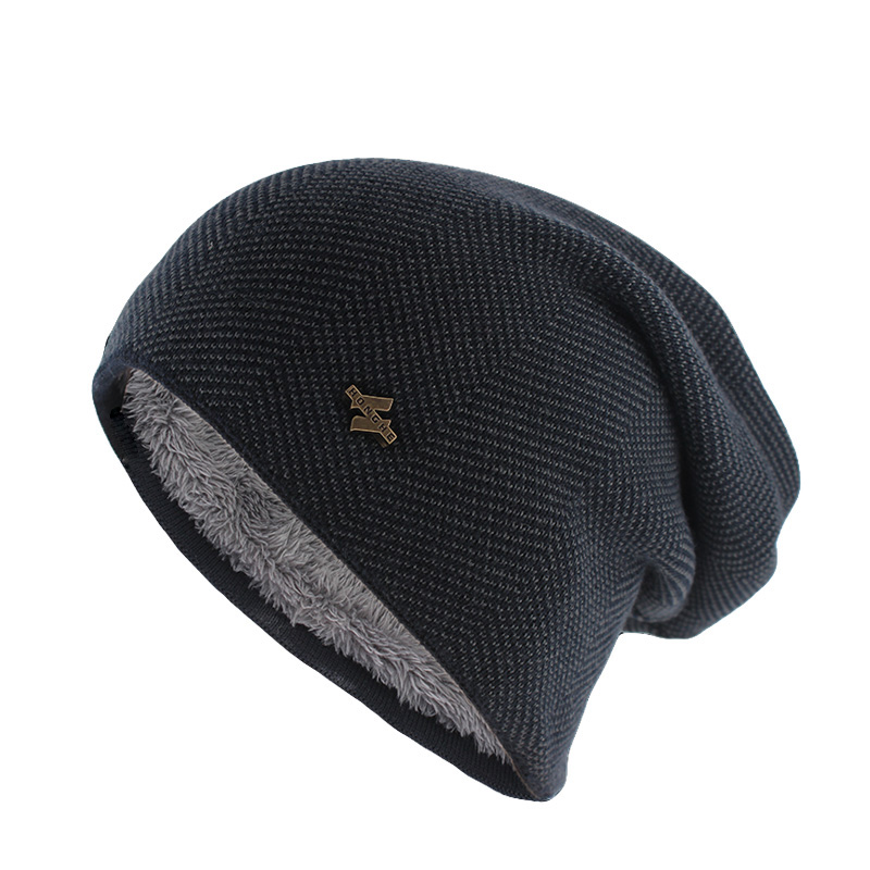 Unisex Winter Warm Beanie Hat for Men, Cotton Wool Skullies, Fashion Knitted Hat, Solid Outdoor Gorro, Casual Knit Hat
