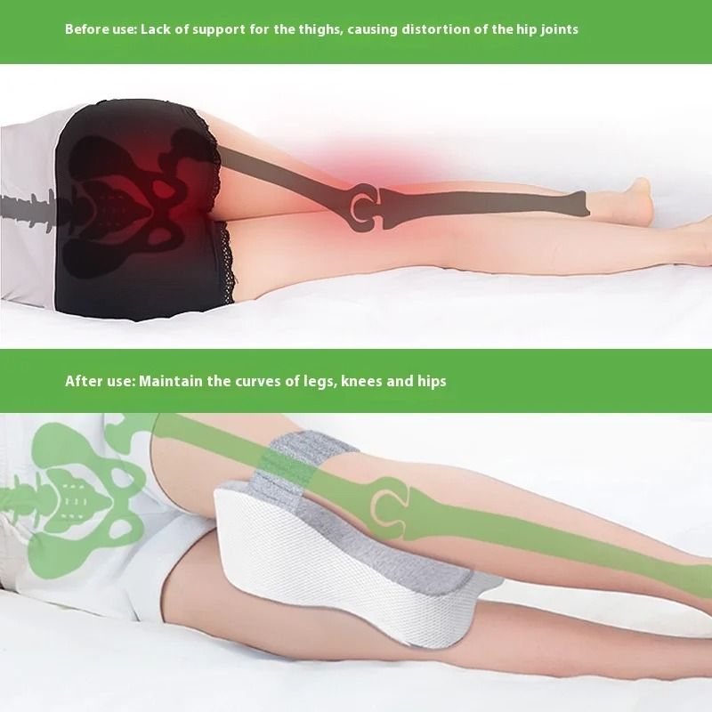 Orthopedic Side Sleeping Leg Pillow | Slow Rebound Memory Foam with Adjustable Strap