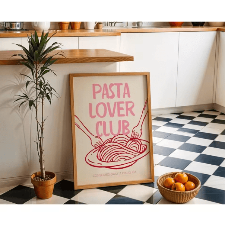 Cin Cin Cheers Pink Cocktail Poster Set – Retro Kitchen & Bar Wall Art (Frameless)