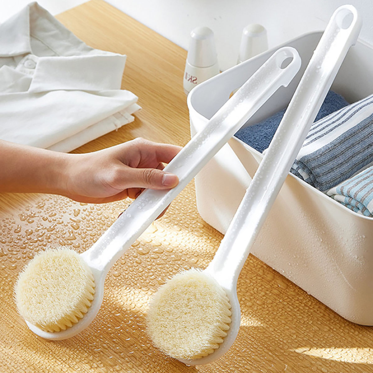 Bath Brush Long Handle Soft Hair for Back Rubbing and Body Scrubbing