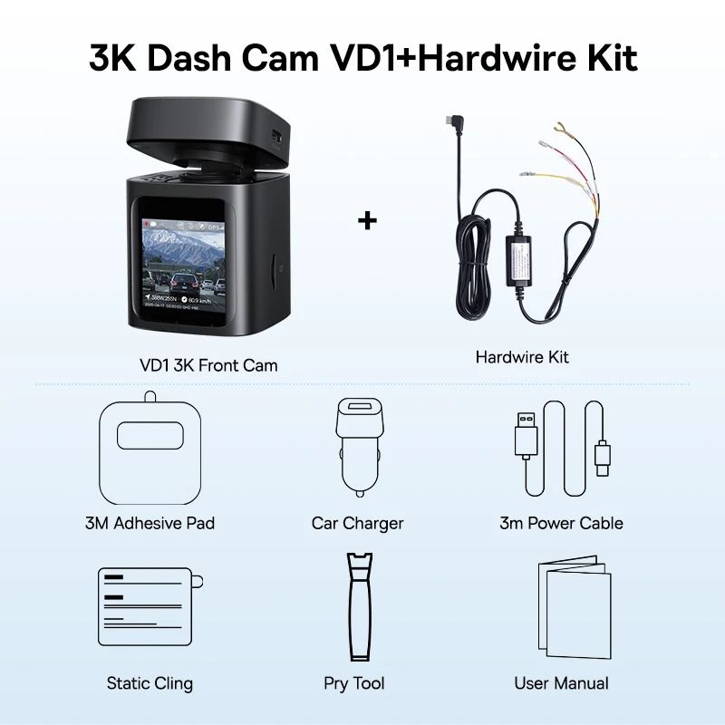 3K Dual-Channel Dash Cam with Integrated GPS