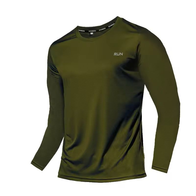 Mens Ice Silk Long Sleeve T-Shirt – Quick-Dry Breathable Sun Protection