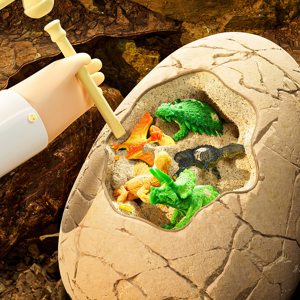 DIY Dinosaur Fossil Dig Kit Kids Archaeology Dig Toy with Dinosaur Egg Excavation